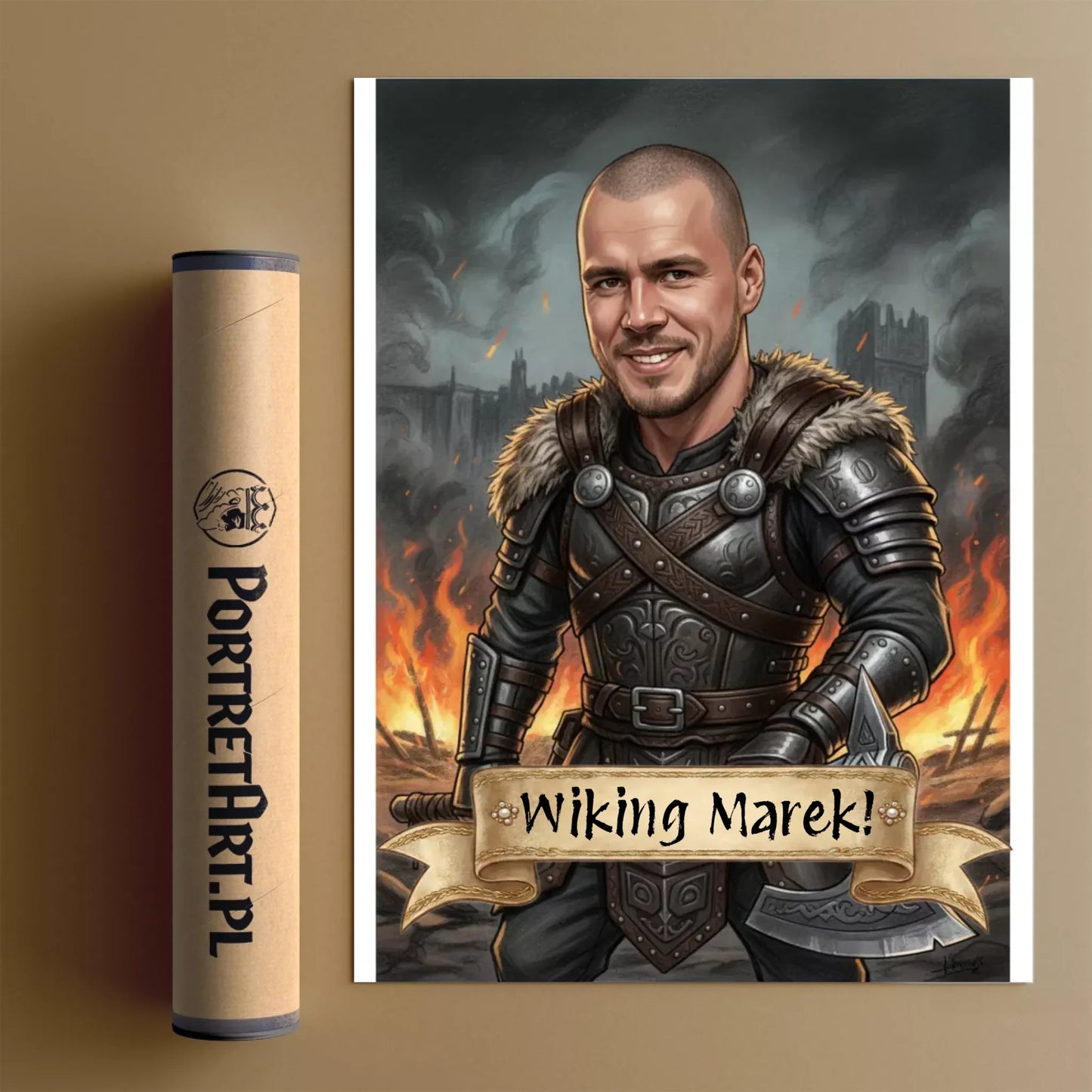 Wiking - Karykatura ze zdjęcia