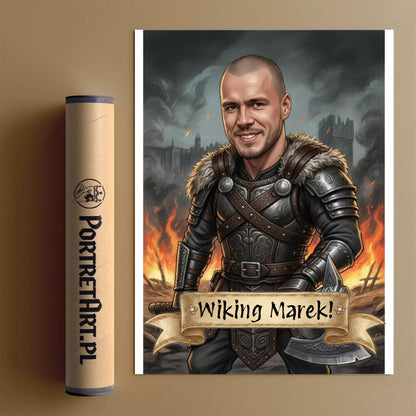 Wiking - Karykatura ze zdjęcia