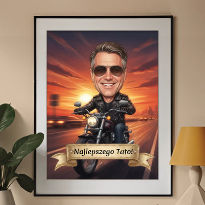 Tata Władca Szosy - Karykatura ze zdjęcia