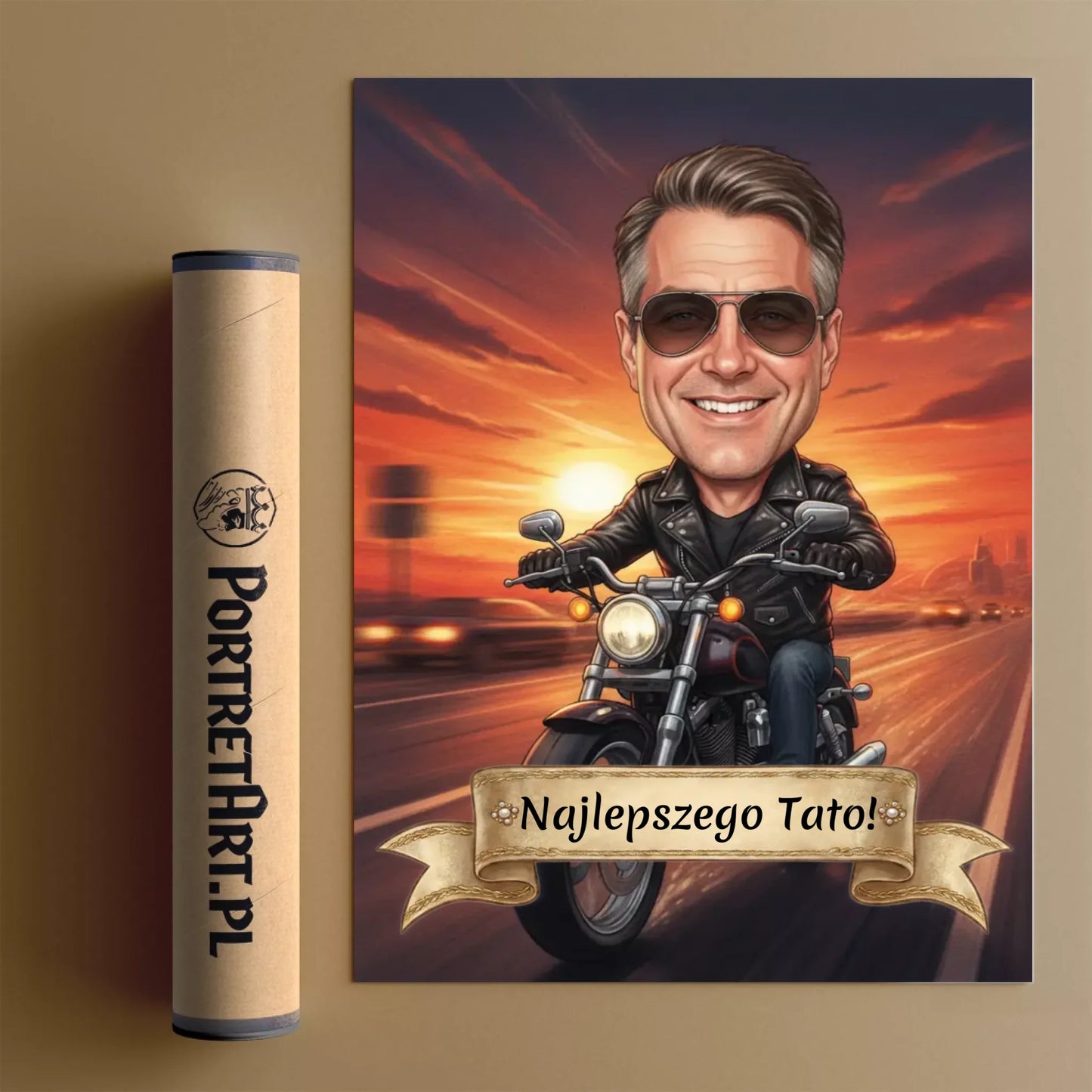 Tata Władca Szosy - Karykatura ze zdjęcia
