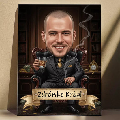 Tata CEO mafii - Karykatura ze zdjęcia