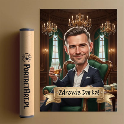 Tata boss - Karykatura ze zdjęcia