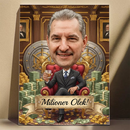 Milioner z drinkiem - Karykatura ze zdjęcia