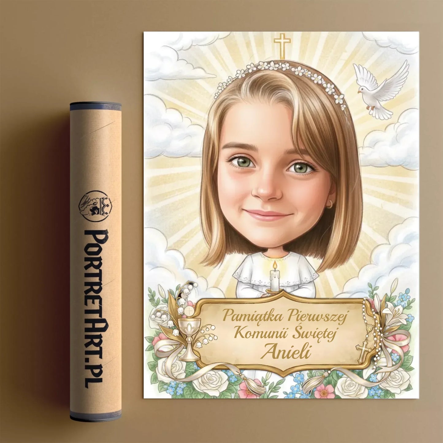 Pamiątka Komunii Świętej #2 - Karykatura ze zdjęcia