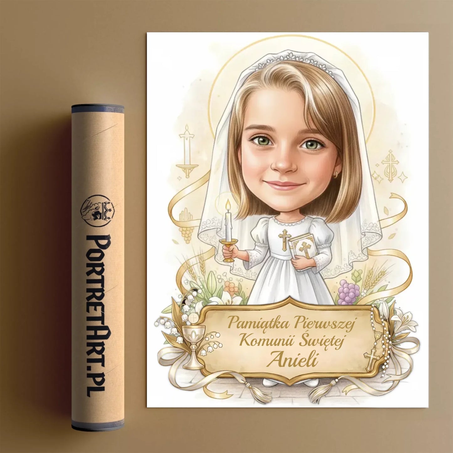 Pamiątka Komunii Świętej #8 - Karykatura ze zdjęcia