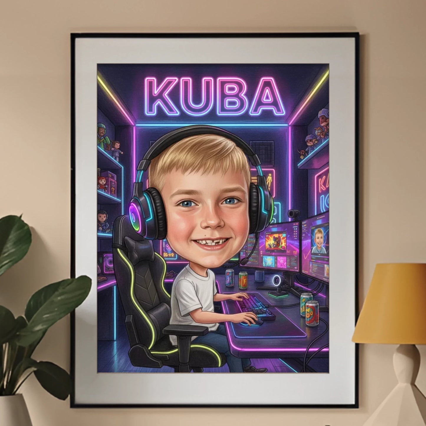 STREAMER RGB KING - Karykatura ze zdjęcia