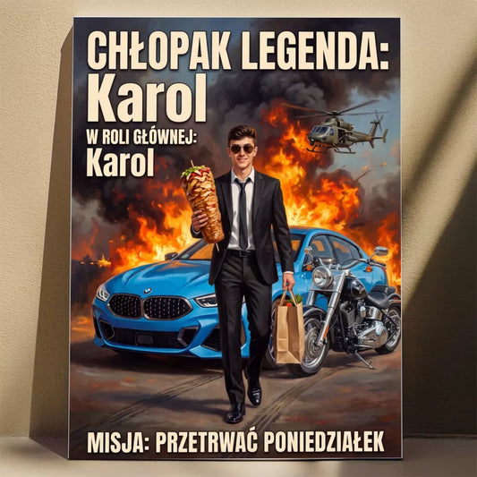 Człowiek Legenda - Karykatura ze zdjęcia