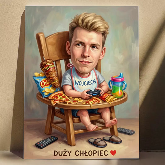 Duże dziecko - Karykatura ze zdjęcia